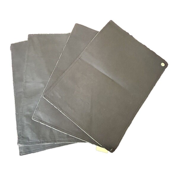 Two Tone Blue Floral Print Rectangular Placemats Set of 4 Navy Reverse Side - Picture 4 of 5